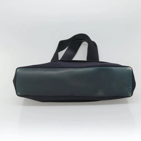 Salvatore Ferragamo Vala Tote Bag Canvas Leather Navy Gold Auth bs26595 - Picture 6 of 15